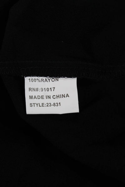 Solitaire Women Maxi Dress Black Rayon V Neck 3/4 Sleeve Pullover Size S