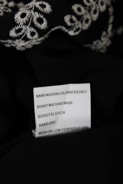 Solitaire Women Maxi Dress Black Rayon V Neck 3/4 Sleeve Pullover Size S