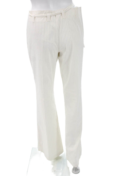 Senso Womens Dress Pants White Striped Polyester Tie Size 46