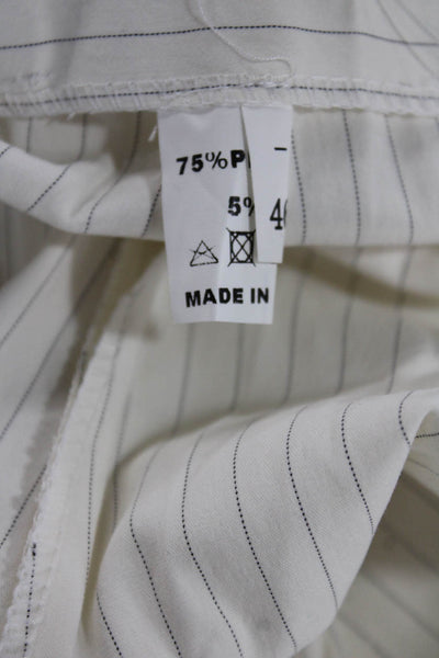 Senso Womens Dress Pants White Striped Polyester Tie Size 46
