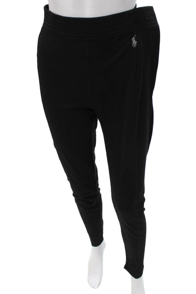 Polo Ralph Lauren Womens Ankle Leggings Black Polyester Solid Size M