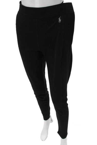 Polo Ralph Lauren Womens Ankle Leggings Black Polyester Solid Size M