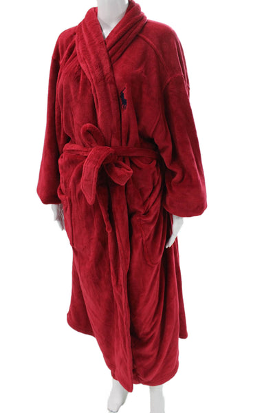 Polo Ralph Lauren Womens Solid Terry Longline Robe Red Size L/XL