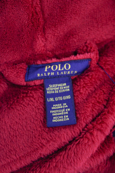 Polo Ralph Lauren Womens Solid Terry Longline Robe Red Size L/XL