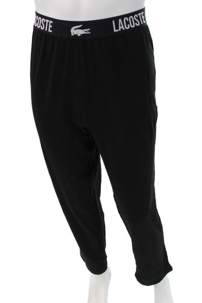 Lacoste Mens Black Cotton Pants Pullover Solid Size L