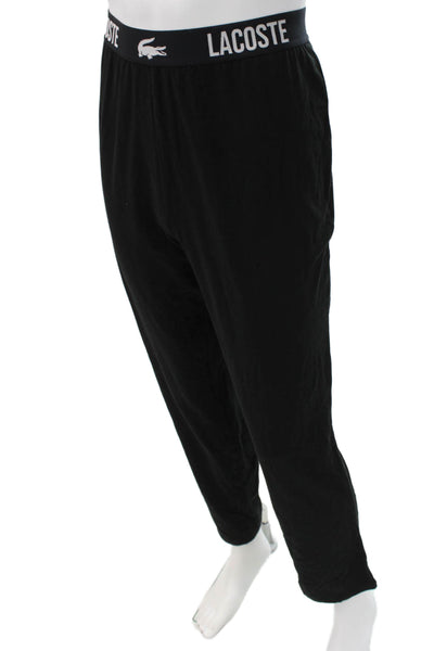 Lacoste Mens Black Cotton Pants Pullover Solid Size L