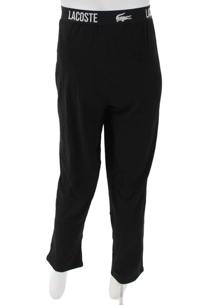 Lacoste Mens Black Cotton Pants Pullover Solid Size L