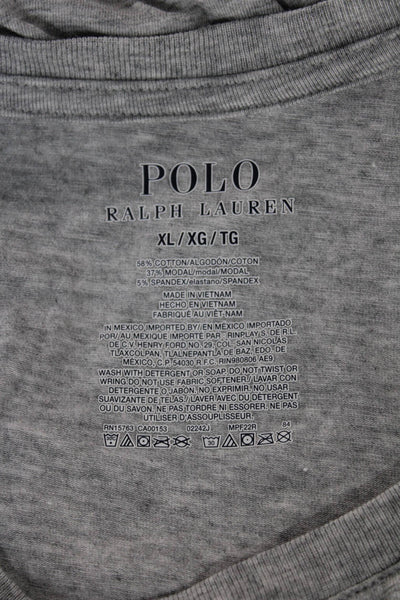 Polo Ralph Lauren Mens Gray Graphic Cotton Long Sleeve Crewneck T-Shirt Size XL