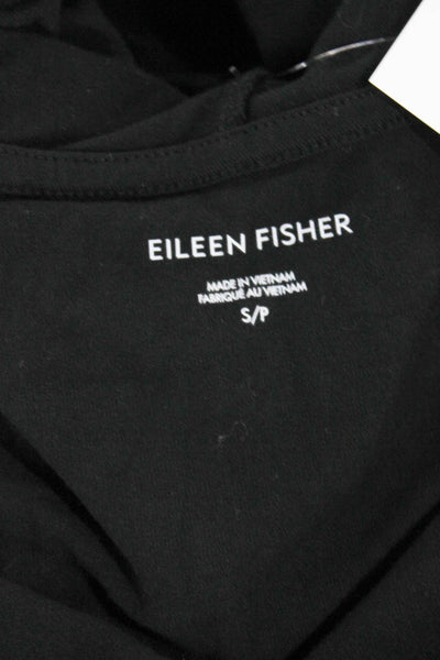 Eileen Fisher Women Shift Dress Sleeveless Black Organic Cotton Petite Size S
