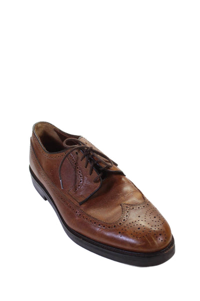 Polo Ralph Lauren Mens Leather Oxford Dress Shoes Mahogany Brown Size 11.5 D