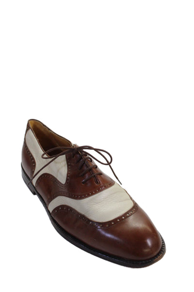 Botticelli Mens Leather Oxford Dress Shoes Brown White Size 11.5 D