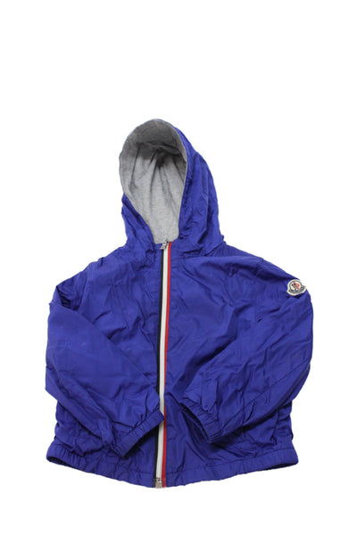 Moncler Girls Full Zip Long Sleeve Hooded Lined Jacket Blue Size 2y