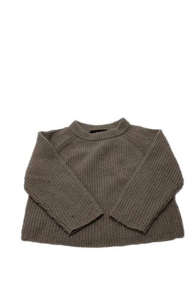 Jenni Kayne Girls Wool Blend Crew Neck Long Sleeve Sweater Top Brown Size 4-5Y
