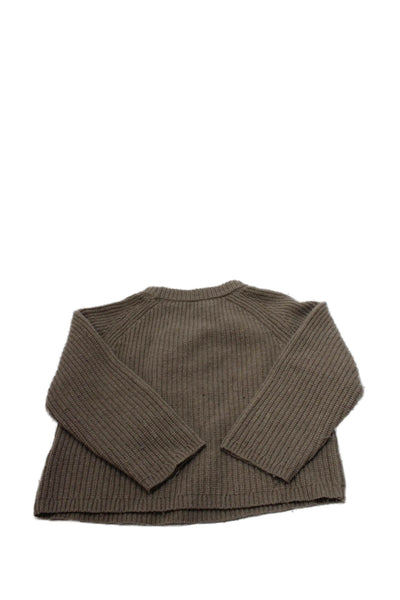 Jenni Kayne Girls Wool Blend Crew Neck Long Sleeve Sweater Top Brown Size 4-5Y