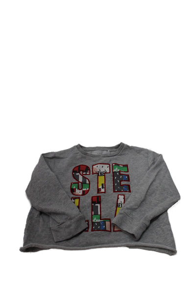 Stella McCartney Kids Girls Graphic Print Pullover Sweatshirt Gray Size 4Y