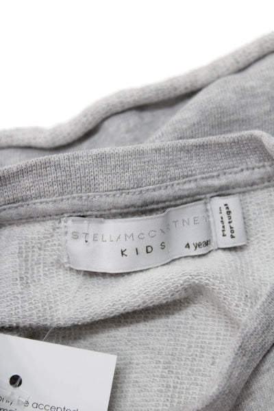 Stella McCartney Kids Girls Graphic Print Pullover Sweatshirt Gray Size 4Y