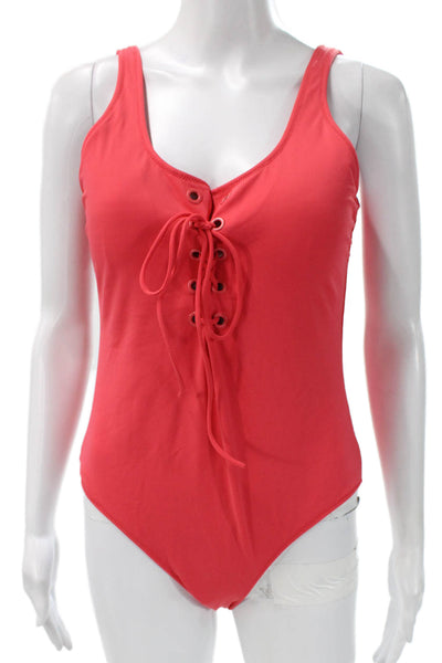 Change of Scenery Womens Repreve Nylon One Piece Swimsuit Red Size M