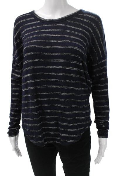 Rag & Bone Womens Blue Striped Scoop Neck Long Sleeve Basic T-Shirt Size S