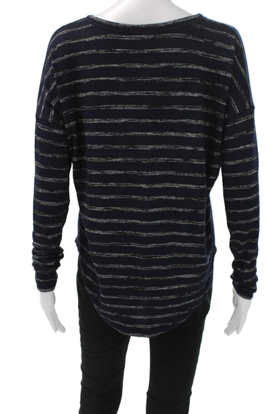 Rag & Bone Womens Blue Striped Scoop Neck Long Sleeve Basic T-Shirt Size S
