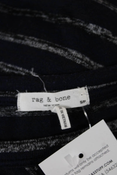 Rag & Bone Womens Blue Striped Scoop Neck Long Sleeve Basic T-Shirt Size S