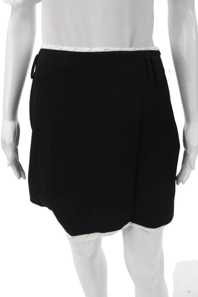 Zara Women Wrap Skirt Black Polyester Short Zip Size M