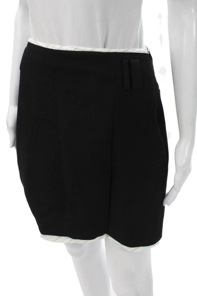 Zara Women Wrap Skirt Black Polyester Short Zip Size M