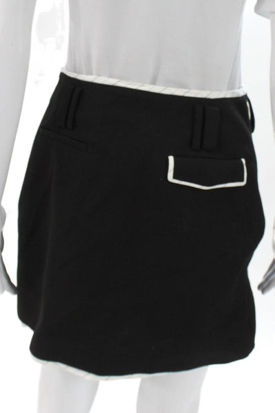 Zara Women Wrap Skirt Black Polyester Short Zip Size M