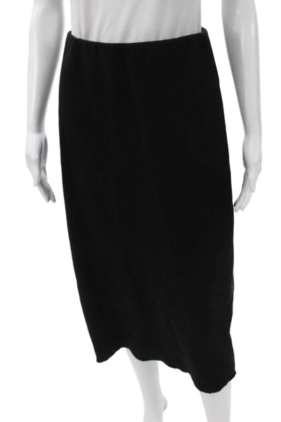 Zara Women Straight Pencil Skirt Black Polyester Blend Long Pull On Size M