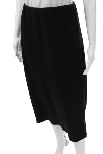 Zara Women Straight Pencil Skirt Black Polyester Blend Long Pull On Size M