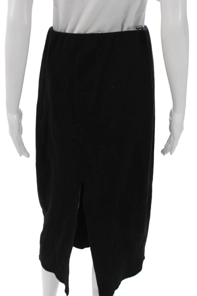 Zara Women Straight Pencil Skirt Black Polyester Blend Long Pull On Size M