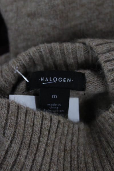 Halogen Womens Pullover Sweater Multicolor Argyle Mock Neck Long Sleeve Size M