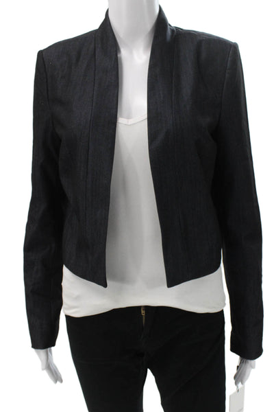 Calvin Klein Women Gray Polyester Basic Jacket Long Sleeve Open Front Size M