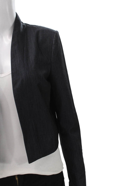 Calvin Klein Women Gray Polyester Basic Jacket Long Sleeve Open Front Size M