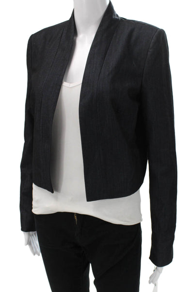 Calvin Klein Women Gray Polyester Basic Jacket Long Sleeve Open Front Size M