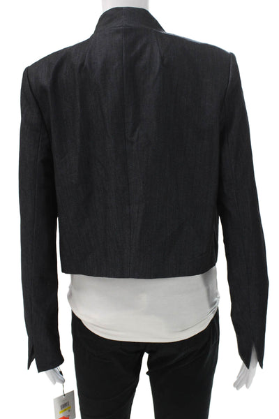 Calvin Klein Women Gray Polyester Basic Jacket Long Sleeve Open Front Size M