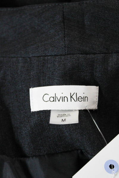 Calvin Klein Women Gray Polyester Basic Jacket Long Sleeve Open Front Size M
