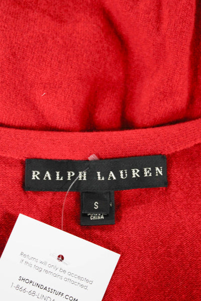 Ralph Lauren Women Red Cashmere Sheath Dress 3/4 Sleeve Size S