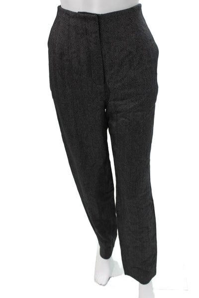 Pardington Collection Womens Dress Pants Gray Linen Herringbone Zip Size 8