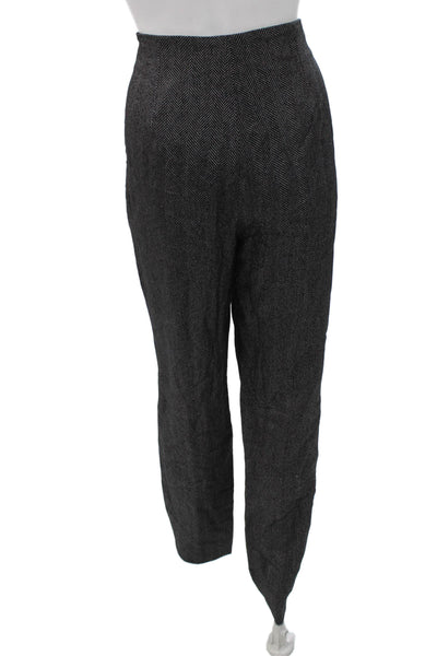 Pardington Collection Womens Dress Pants Gray Linen Herringbone Zip Size 8