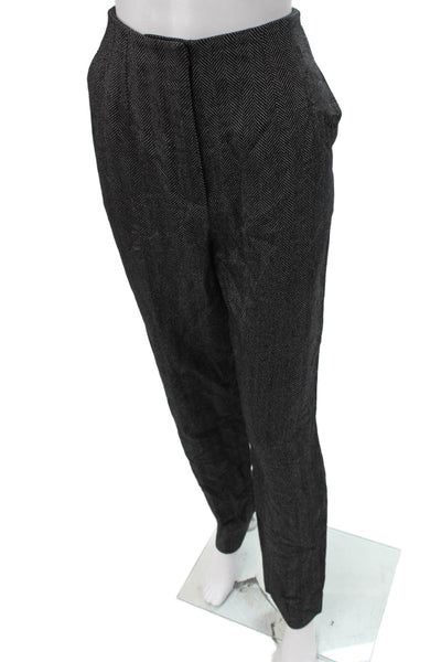 Pardington Collection Women Dress Pants Gray Linen Herringbone Fall Size 8