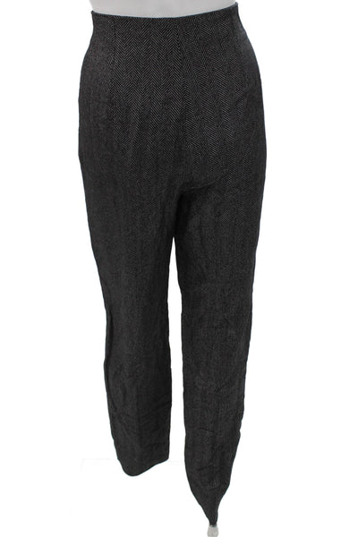 Pardington Collection Women Dress Pants Gray Linen Herringbone Fall Size 8