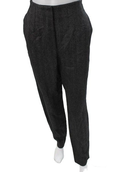 Pardington Collection Women Gray Herringbone Wool Dress Pants Size 8