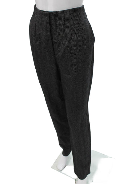 Pardington Collection Women Gray Herringbone Wool Dress Pants Size 8