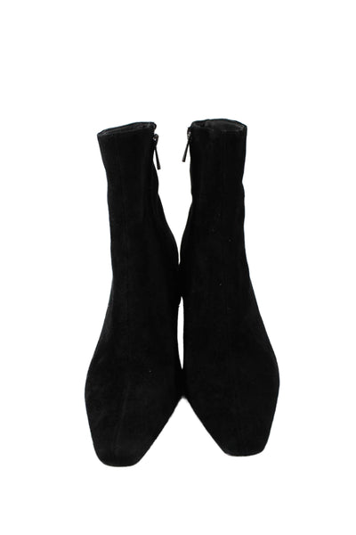 Splendid Womens Suede Pointed Toe Ankle Boots Black Size 8