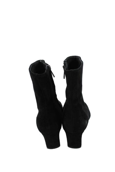Splendid Womens Suede Pointed Toe Ankle Boots Black Size 8