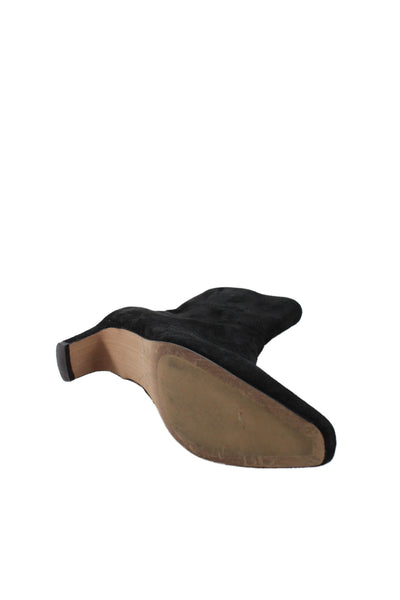 Splendid Womens Suede Pointed Toe Ankle Boots Black Size 8