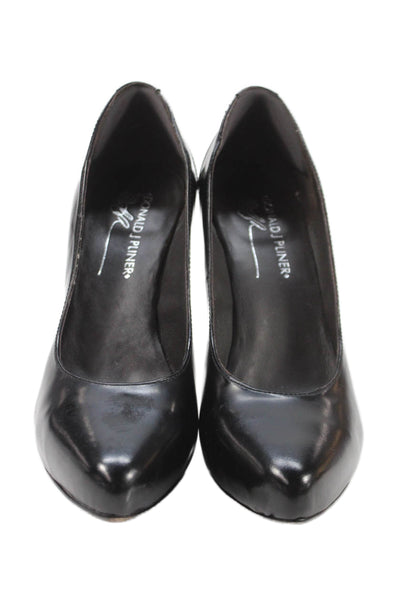 Donald J Pliner Womens Leather Slide On High Heel Pumps Black Size 7.5 Medium