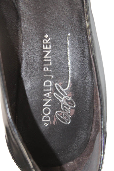 Donald J Pliner Womens Leather Slide On High Heel Pumps Black Size 7.5 Medium