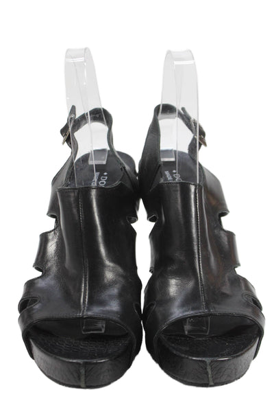 Donald J Pliner Womens Leather Slingbacks Sandal Heels Black Size 7.5 Medium