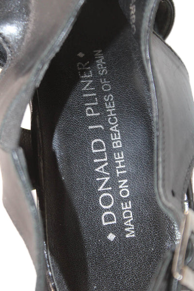 Donald J Pliner Womens Leather Slingbacks Sandal Heels Black Size 7.5 Medium